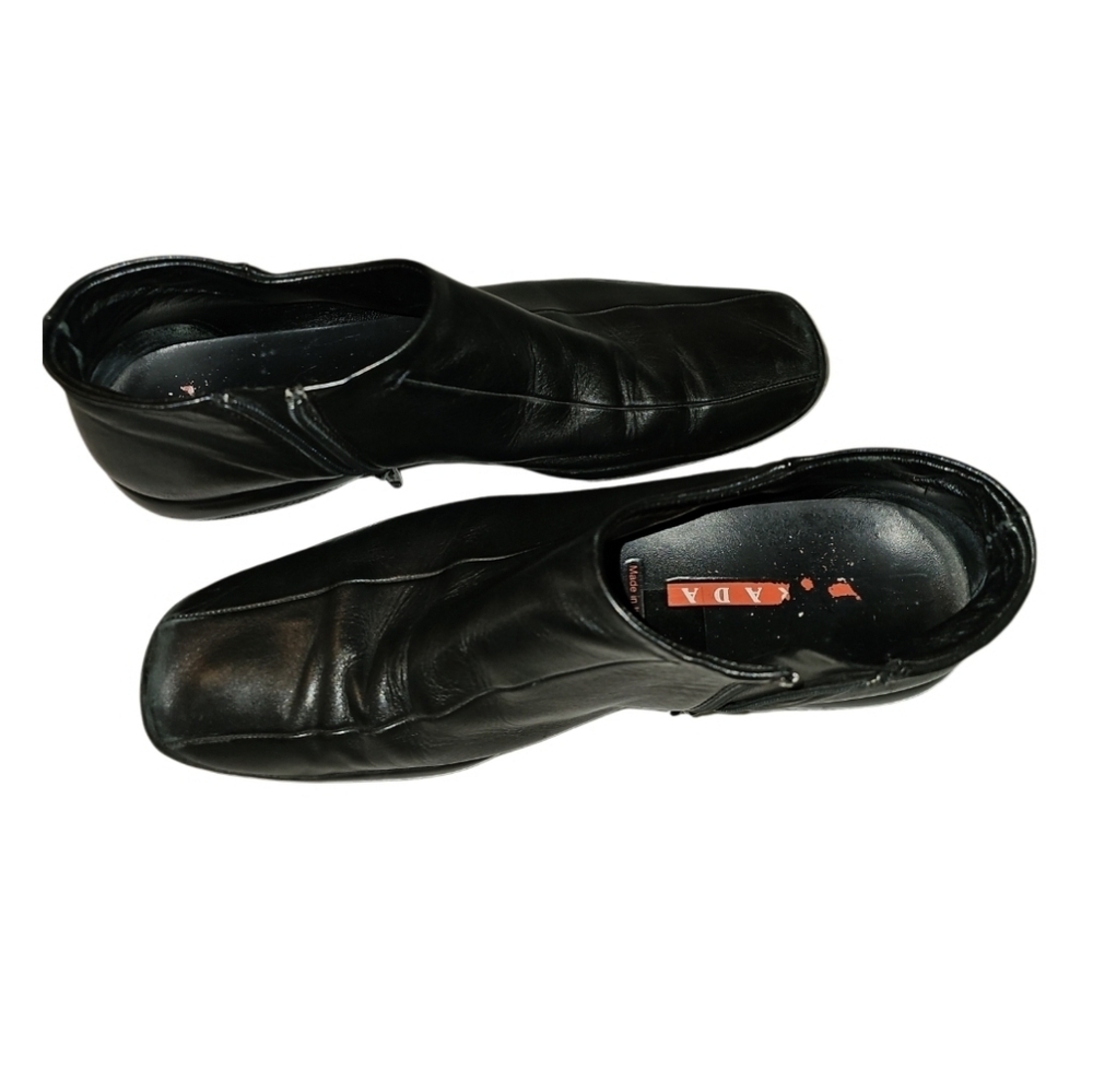 PRADA Men's Leather Slip On Loafers Zip Up Comfort Ankle High Dress Shoe 39 - Picture 9 of 11